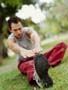 man stretching